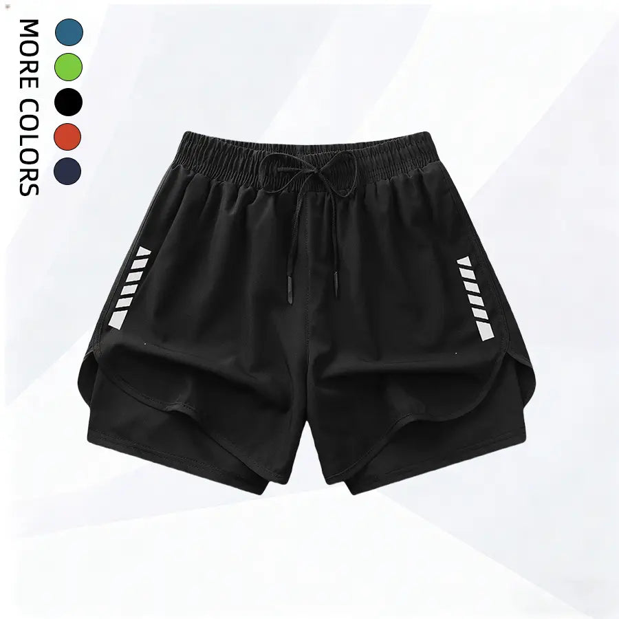3PCS Women’S Casual Sports Shorts, Fitness Yoga Pilates Exercise Double-Layer Sports Shorts with Lining, Back Waistband with Towel Pocket #Summervibes