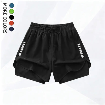 3PCS Women’S Casual Sports Shorts, Fitness Yoga Pilates Exercise Double-Layer Sports Shorts with Lining, Back Waistband with Towel Pocket #Summervibes