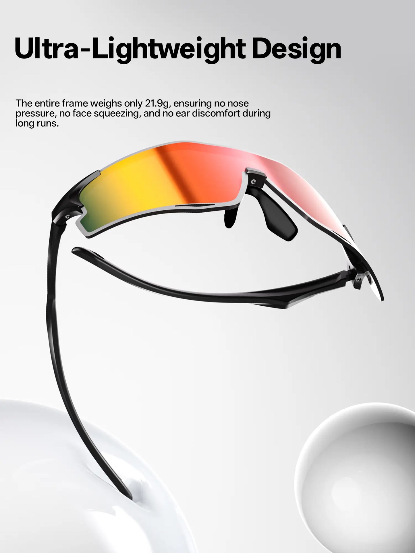 SCVCN Unisex Rimless Sports Sunglasses, Lightweight TR 90 Frame with Ventilated Photochromic or Mirrored PC Lenses, UV Protection for Outdoor Sports
