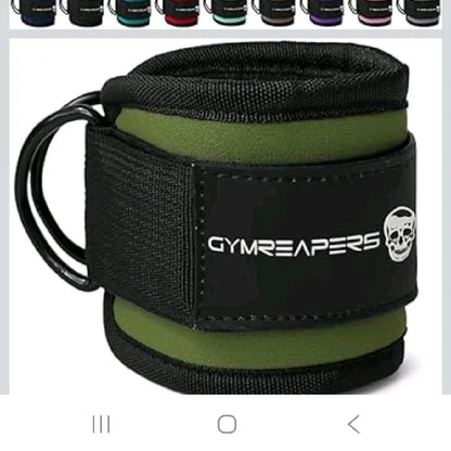 Gymreapers Ankle Straps for Cable Machine Kickbacks, Glute Workouts, Lower Body Exercises - Adjustable Leg Straps with Neoprene Padding - Fitness