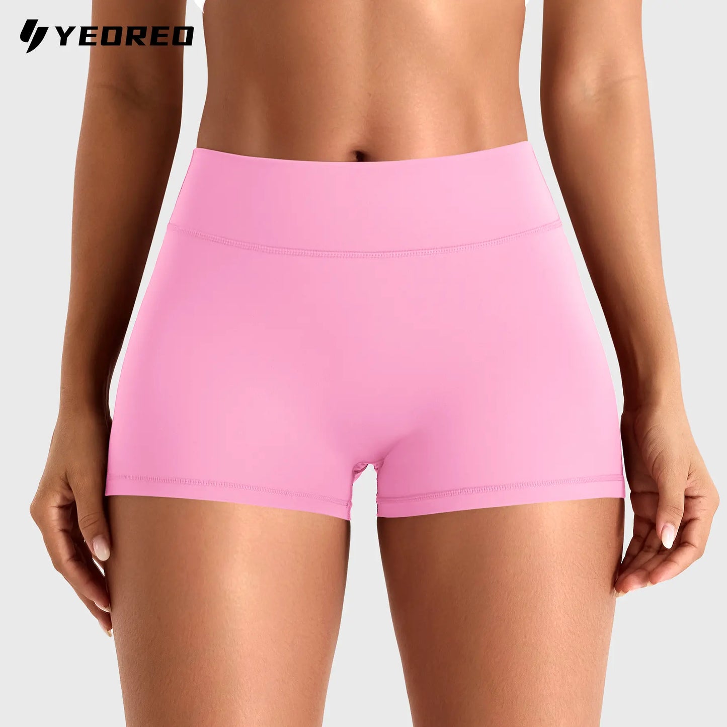 YEOREO Coreflex Women's Low Rise Workout Shorts with Hidden Scrunch and Cargo Pockets, 2.5" Summer Style