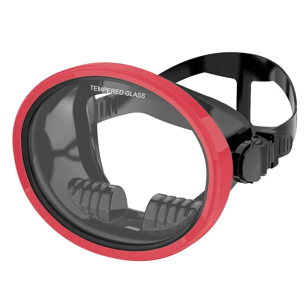 Oval Diving Mask, Retro-Style Sport Panoramic Wide-View Scuba Goggles with Tempered Glass Lens for Adults, Diving Gear