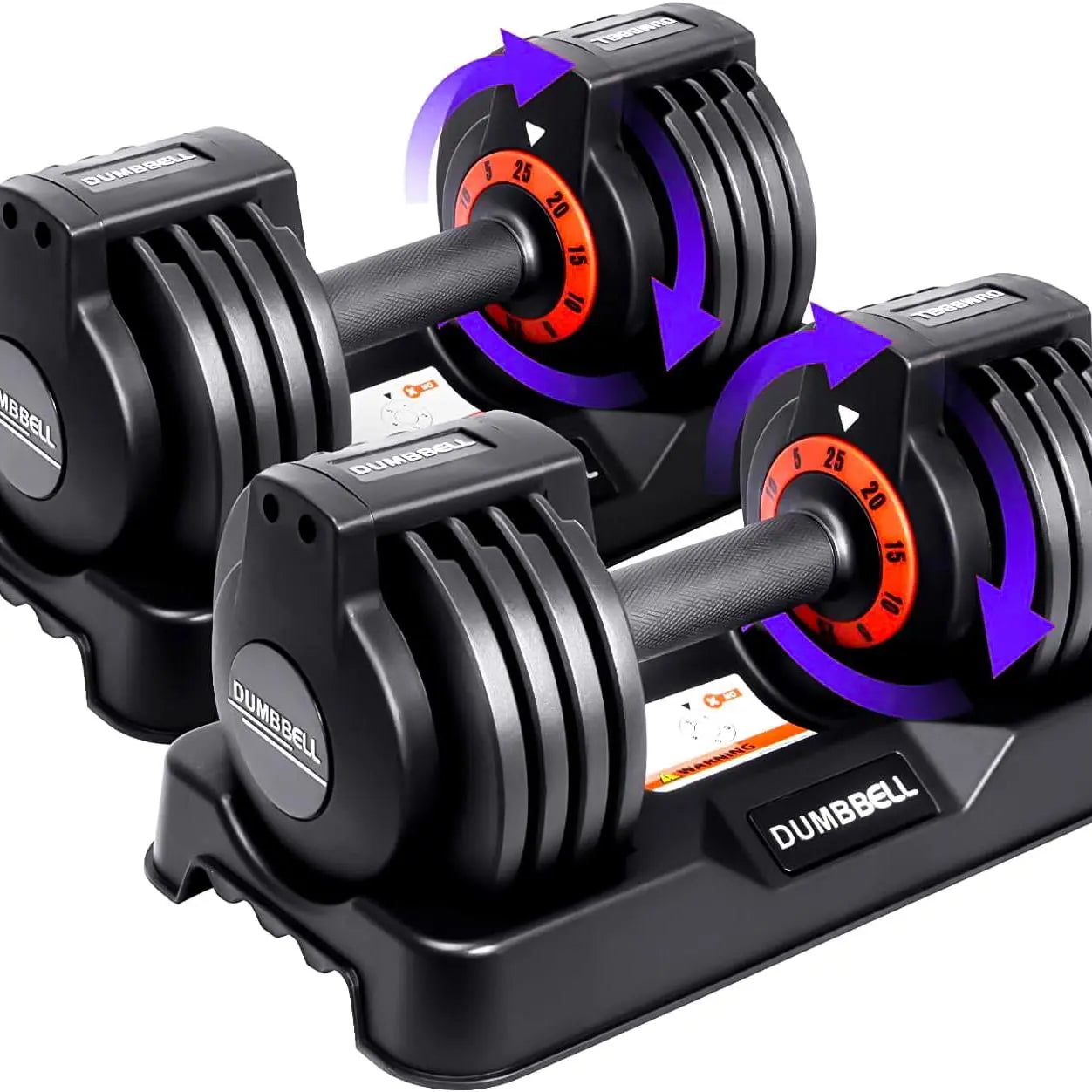 25/55 Lbs Pair Dumbbells Set, Adjustable Weights Dumbbells Set for Men and Women with Anti-Slip Fast Adjust Weight by Dumbbell Set